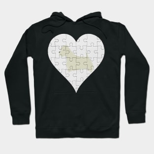 West Highland White Terrier Heart Jigsaw Pieces Design - Gift for West Highland White Terrier Lovers Hoodie